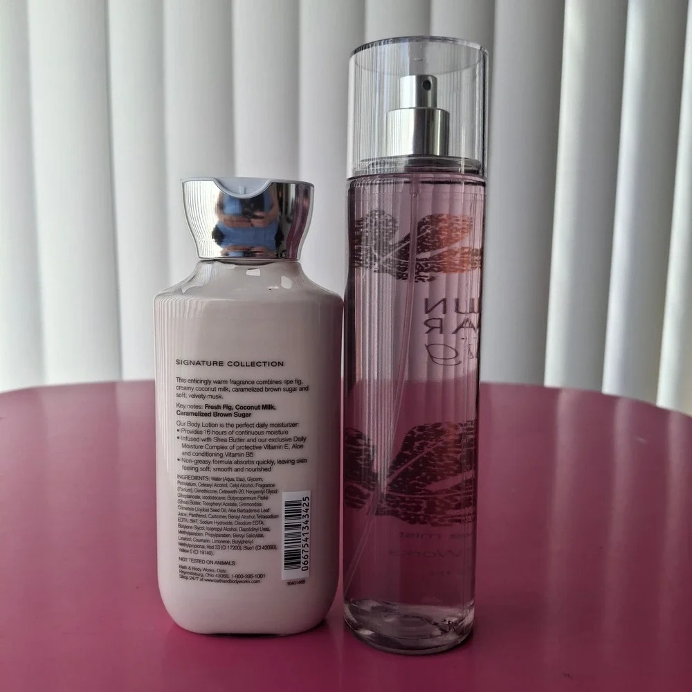 Bath & Body Works BROWN SUGAR & FIG Body Lotion & Fragrance Mist Set 8oz